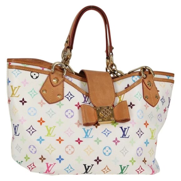 LOUIS VUITTON Monogram Multicolor Annie GM Tote Bag White - Picture 1 of 16